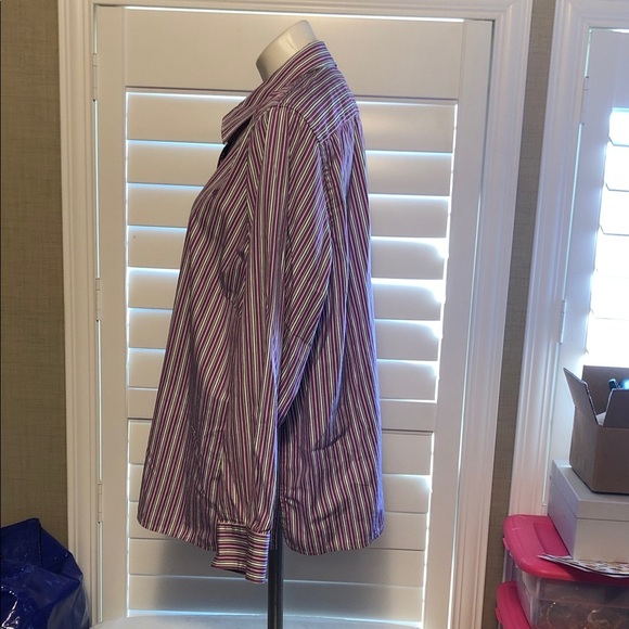 Ralph Lauren Double RL Purple Striped Women's Shirt - Picture 5 of 9